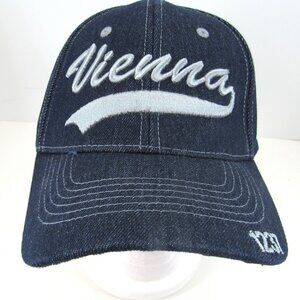 Vienna 1237 Embroidered Logo Men's Blue Jean Look Adjustable Strap Back Cap Hat